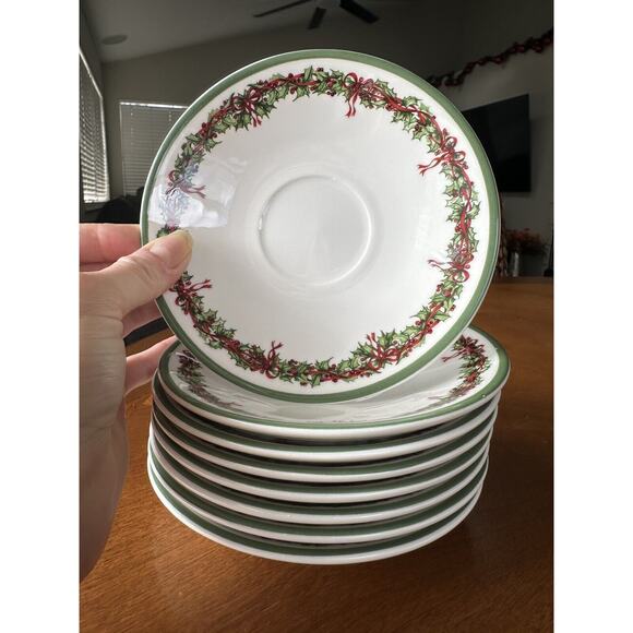 4 Christopher Radko Holiday Celebrations Saucer Plates Christmas Tree- GIFT SALE - Picture 5 of 16